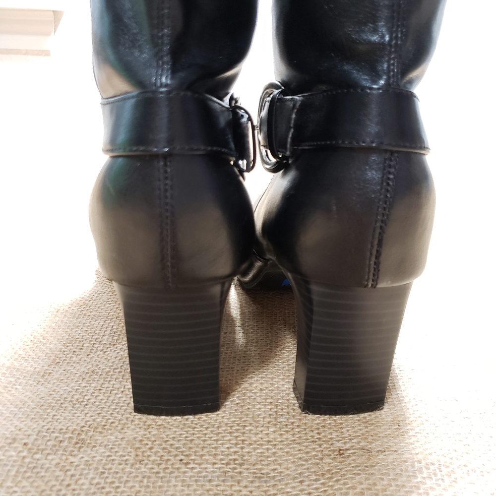 CLOUDWALKER Black Heeled Boots MOTO - Picture 6 of 8